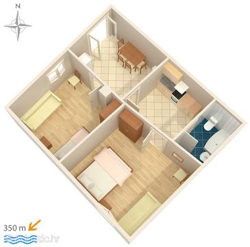 Plan Makarska, Plan u smještaju tipa apartment.