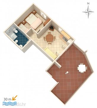 Apartment A-9036-c - Apartments Kustići (Pag) - 9036