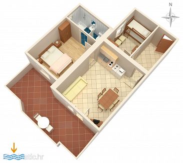 Apartment A-9365-d - Apartments Zubovići (Pag) - 9365